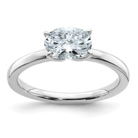 Thumbnail for 14kw 1 1/2ct. D E F Pure Light East West Oval Moissanite Solitaire Ring