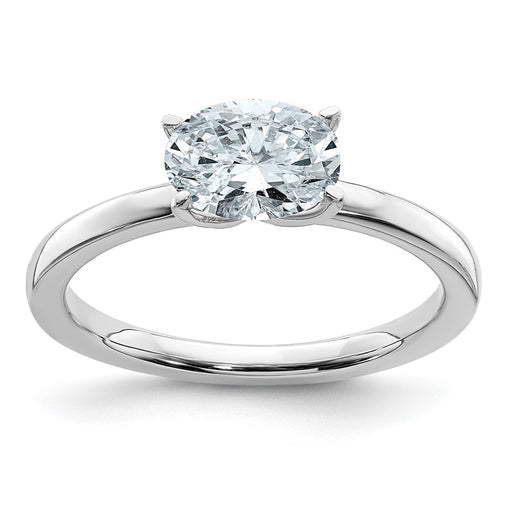 14kw 1 1/2ct. D E F Pure Light East West Oval Moissanite Solitaire Ring