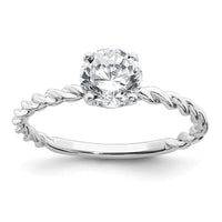 Thumbnail for 14kw 1ct. G H I True Light Round Twisted Moissanite Solitaire Ring
