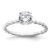 14kw 1ct. G H I True Light Round Twisted Moissanite Solitaire Ring