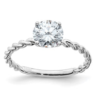 Thumbnail for 14kw 1 1/5ct. D E F Pure Light Round Twisted Moissanite Solitaire Ring