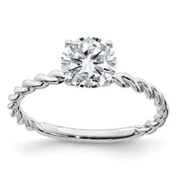Thumbnail for 14kw 1 1/5ct. G H I True Light Round Twisted Moissanite Solitaire Ring