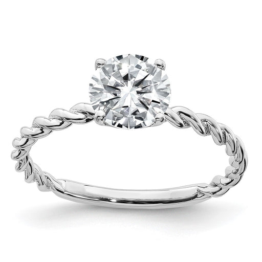 14kw 1 1/5ct. G H I True Light Round Twisted Moissanite Solitaire Ring