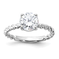 Thumbnail for 14kw 1 3/4ct. G H I True Light Round Twisted Moissanite Solitaire Ring
