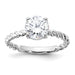 14kw 1 3/4ct. G H I True Light Round Twisted Moissanite Solitaire Ring