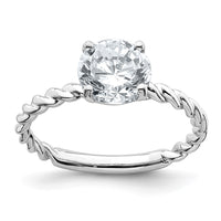 Thumbnail for 14kw 1 7/8ct. D E F Pure Light Round Twisted Moissanite Solitaire Ring