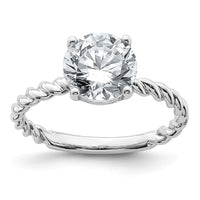 Thumbnail for 14kw 2 1/5ct. D E F Pure Light Round Twisted Moissanite Solitaire Ring