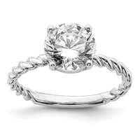 Thumbnail for 14kw 2 1/5ct. G H I True Light Round Twisted Moissanite Solitaire Ring