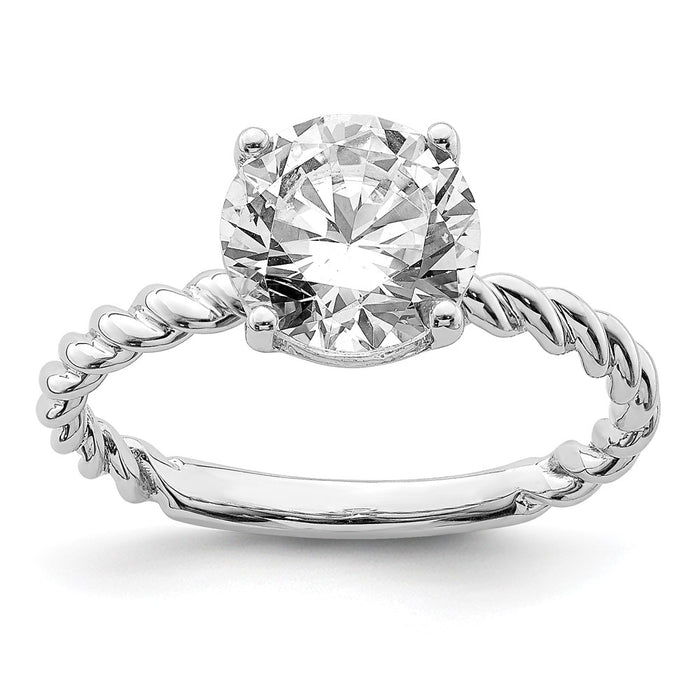 14kw 2 1/5ct. G H I True Light Round Twisted Moissanite Solitaire Ring