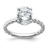 Thumbnail for 14kw 2ct. D E F Pure Light Oval Twisted Moissanite Solitaire Ring