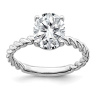 Thumbnail for 14kw 3ct. G H I True Light Oval Twisted Moissanite Solitaire Ring
