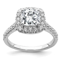 Thumbnail for 14kw 2 1/3ct. G H I True Light Cushion Halo Moissanite Engagement Ring