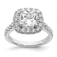 Thumbnail for 14kw 2 3/4ct. G H I True Light Cushion Halo Moissanite Engagement Ring