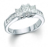 Thumbnail for Radiant Cut 3 Stone Ring With Sides