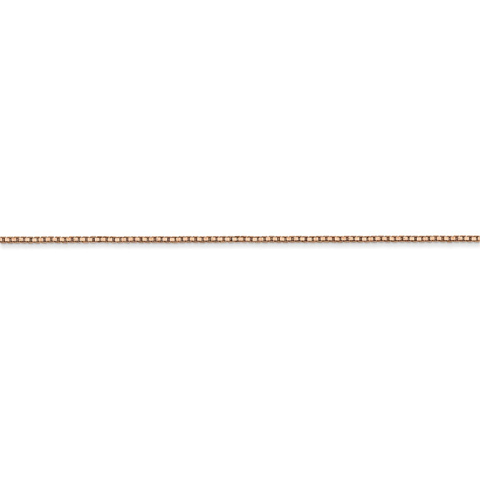 14k Rose Gold .9mm Box Link Chain