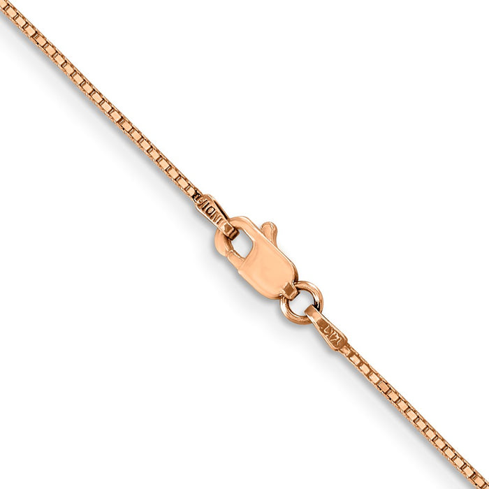 14k Rose Gold .9mm Box Link Chain