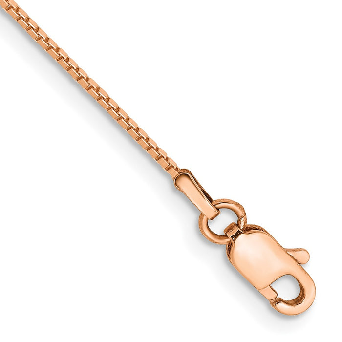 14k Rose Gold .9mm Box Link Chain