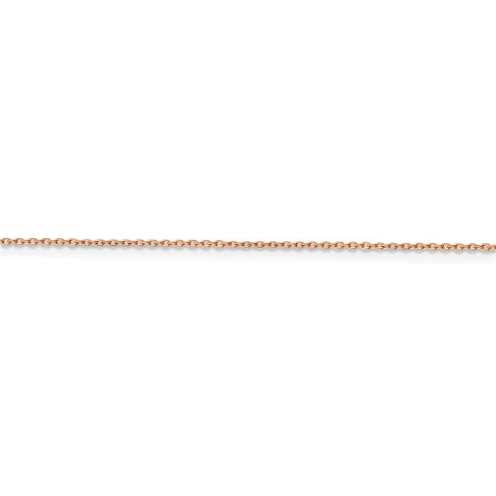 14k Rose Gold 1.0mm Diamond-cut Cable Chain