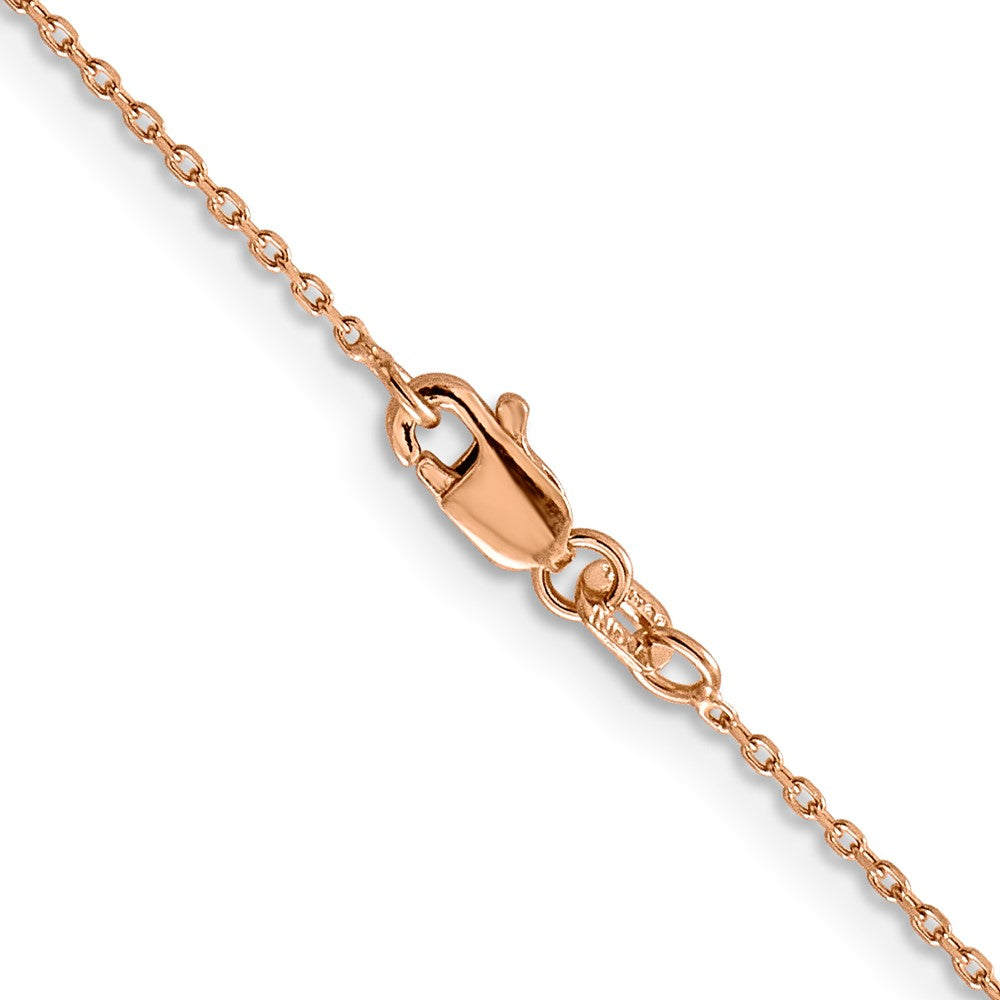 14k Rose Gold 1.0mm Diamond-cut Cable Chain