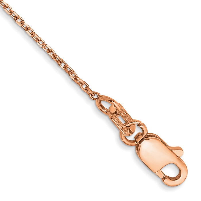 14k Rose Gold 1.0mm Diamond-cut Cable Chain