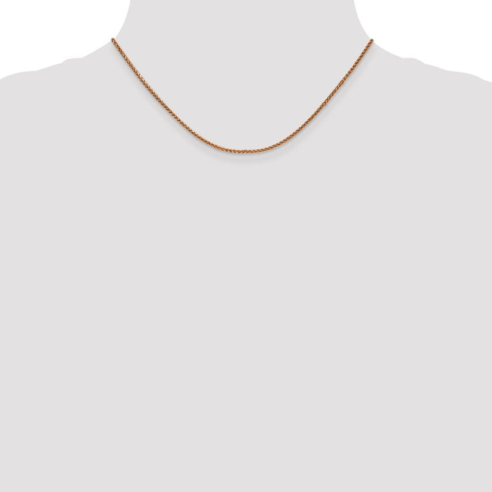 14k Rose Gold 1.4mm D/C Spiga Chain