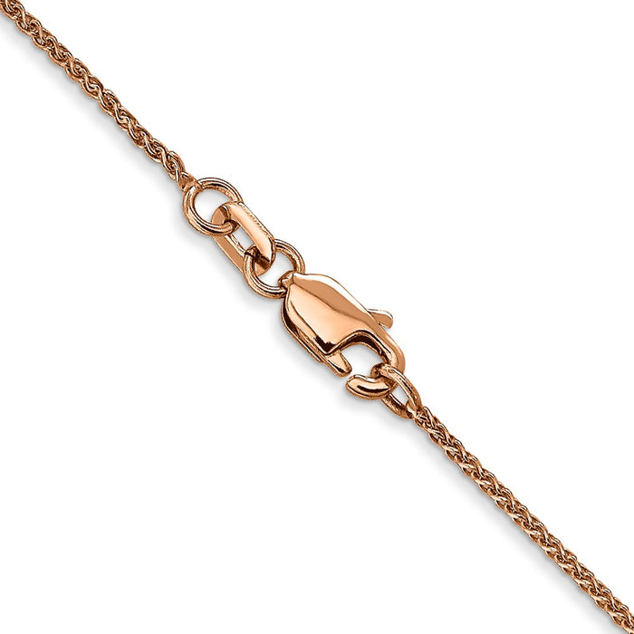 14k Rose Gold 1.00mm D/C Spiga Chain