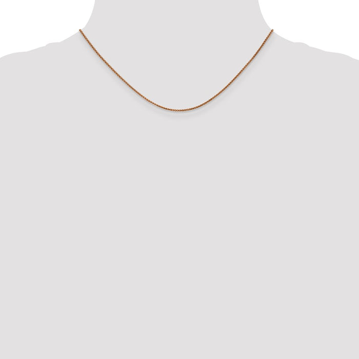 14k Rose Gold 1.2mm D/C Spiga Chain