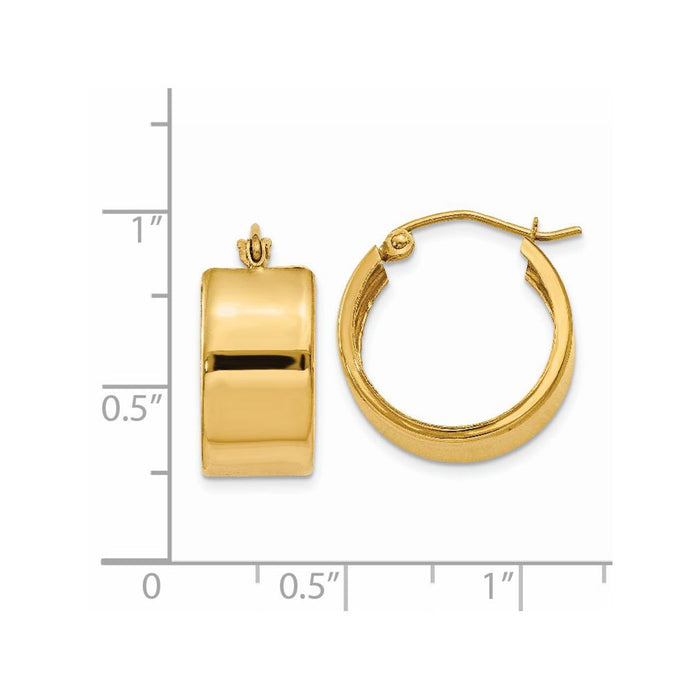 14K 8.25mm Polished Hoop Earrings