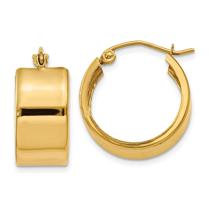 14K 8.25mm Polished Hoop Earrings