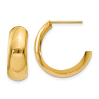 Thumbnail for 14k Polished 6.5mm J-Hoop Earrings