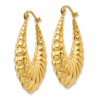 Thumbnail for 14k Polished Scalloped Hollow Hoop Earrings