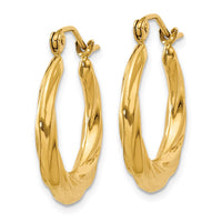 Thumbnail for 14k Polished Twisted Hollow Hoop Earrings