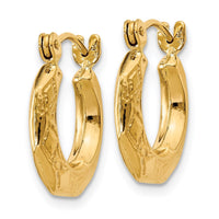 Thumbnail for 14k Polished Patterned Hollow Hoop Earrings