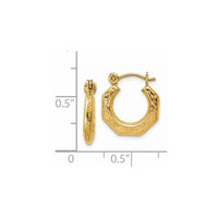 Thumbnail for 14k Polished Patterned Hollow Hoop Earrings