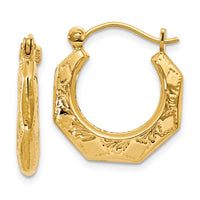 Thumbnail for 14k Polished Patterned Hoop Earrings