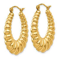 Thumbnail for 14k Polished Scalloped Hoop Earrings