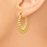 Thumbnail for 14k Polished Scalloped Hoop Earrings