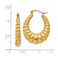 Thumbnail for 14k Polished Scalloped Hoop Earrings