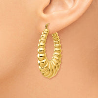 Thumbnail for 14k Polished Scalloped Hoop Earrings