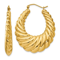 Thumbnail for 14k Polished Scalloped Hoop Earrings