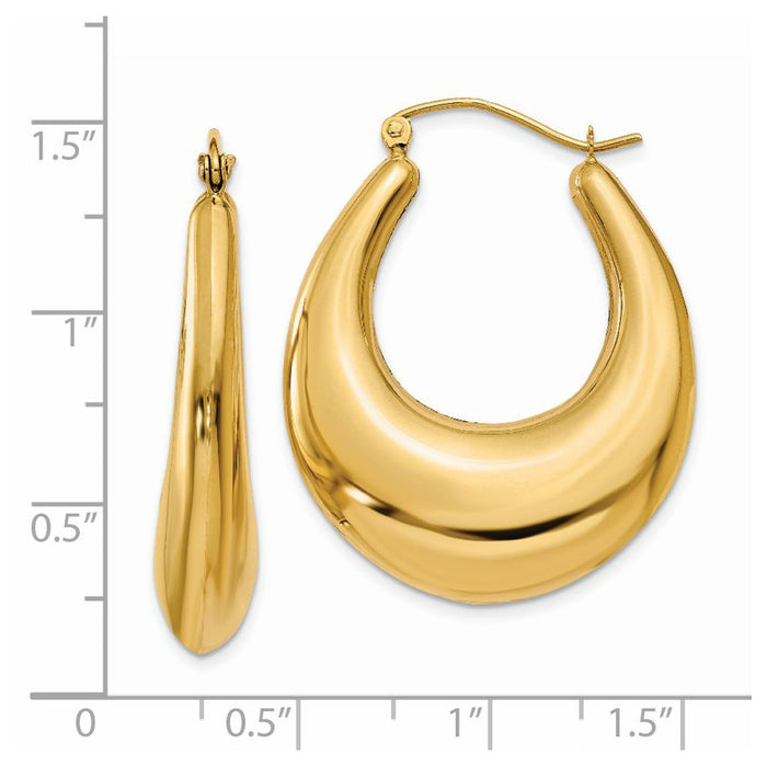 14k Polished Hoop Earrings