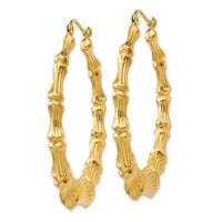 Thumbnail for 14k Polished Bamboo Hoop Earrings