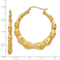 Thumbnail for 14k Polished Bamboo Hoop Earrings