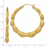 Thumbnail for 14k Polished Bamboo Hoop Earrings