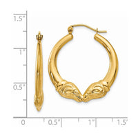 Thumbnail for 14k Polished Ram Hoop Earrings