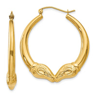 Thumbnail for 14k Polished Ram Hoop Earrings