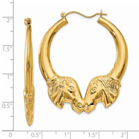 Thumbnail for 14k Polished Horse Hoop Earrings