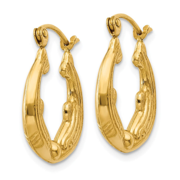 14k Dolphin Hoop Earrings