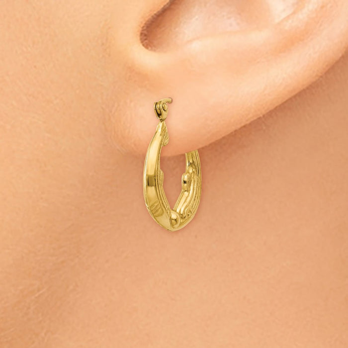 14k Dolphin Hoop Earrings