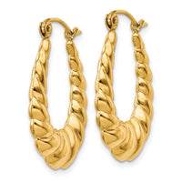 Thumbnail for 14k Polished Twisted Hollow Hoop Earrings
